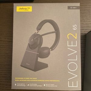 Jabra evolve2 65 stereo MS with charging stand (USB-A), brand new